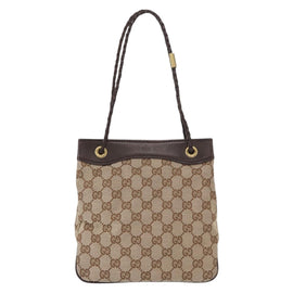 GUCCI GG Canvas Tote Bag Beige Gold 109143 Auth 151466 - 0