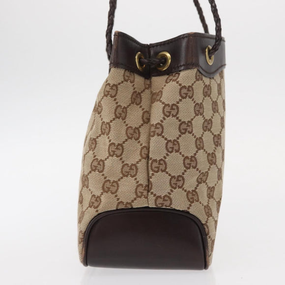 GUCCI GG Canvas Tote Bag Beige Gold 109143 Auth 151466
