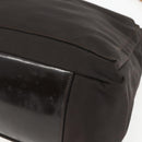 GUCCI Bamboo Shoulder Bag Nylon 2way Brown Silver Auth 151470-15