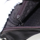 GUCCI Bamboo Shoulder Bag Nylon 2way Brown Silver Auth 151470-20