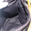 GUCCI Bamboo Shoulder Bag Nylon 2way Brown Silver Auth 151470-21