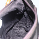 GUCCI Bamboo Shoulder Bag Nylon 2way Brown Silver Auth 151470-22