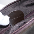 GUCCI Bamboo Shoulder Bag Nylon 2way Brown Silver Auth 151470-12