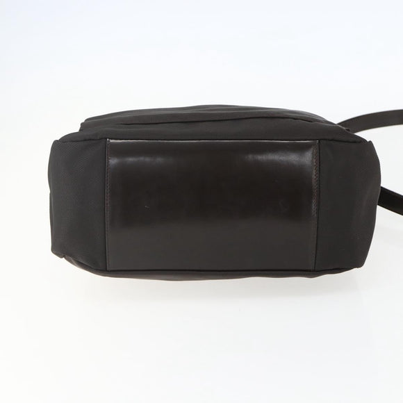 GUCCI Bamboo Shoulder Bag Nylon 2way Brown Silver 000 2404 0509 Auth 151472