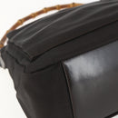 GUCCI Bamboo Shoulder Bag Nylon 2way Brown Silver 000 2404 0509 Auth 151472-13