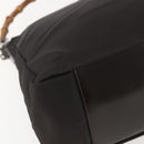 GUCCI Bamboo Shoulder Bag Nylon 2way Brown Silver 000 2404 0509 Auth 151472-15