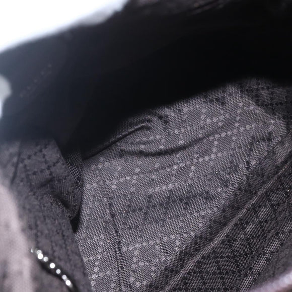 GUCCI Bamboo Shoulder Bag Nylon 2way Brown Silver 000 2404 0509 Auth 151472