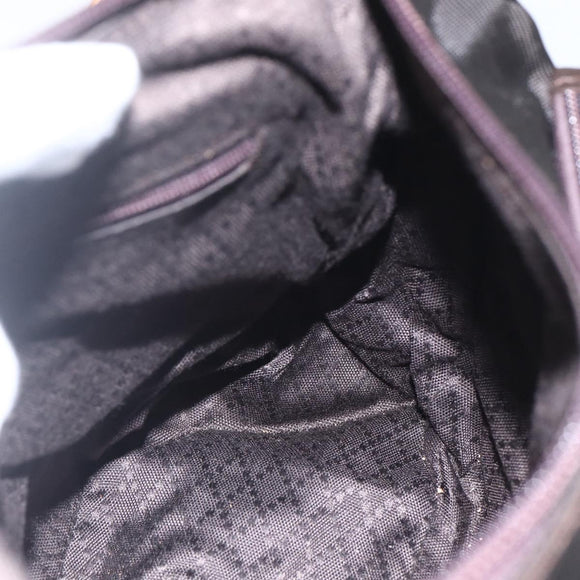 GUCCI Bamboo Shoulder Bag Nylon 2way Brown Silver 000 2404 0509 Auth 151472