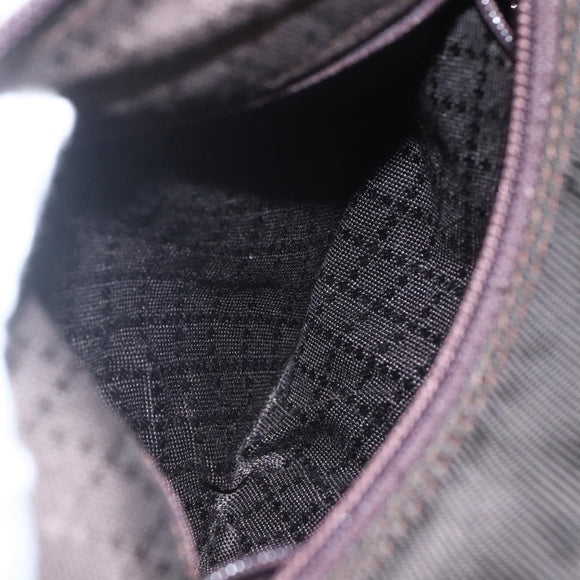 GUCCI Bamboo Shoulder Bag Nylon 2way Brown Silver 000 2404 0509 Auth 151472