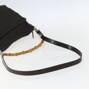 GUCCI Bamboo Shoulder Bag Nylon 2way Brown Silver 000 2404 0509 Auth 151472-9