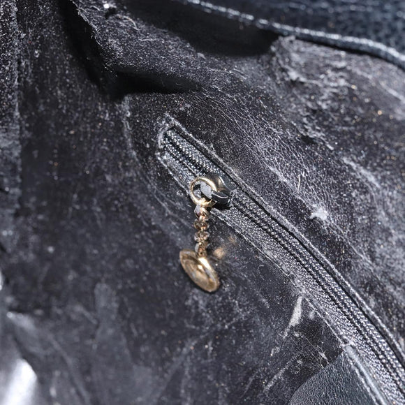 GUCCI Bamboo Shoulder Bag Leather 2way Black Gold 001 3444 1638 Auth 151473