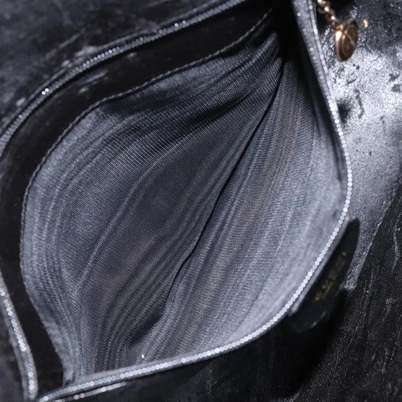 GUCCI Bamboo Shoulder Bag Leather 2way Black Gold 001 3444 1638 Auth 151473