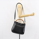 GUCCI Bamboo Shoulder Bag Leather 2way Black Gold 001 3444 1638 Auth 151473-23