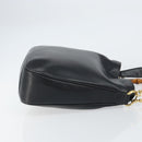 GUCCI Bamboo Shoulder Bag Leather 2way Black Gold 001 3444 1638 Auth 151473-3