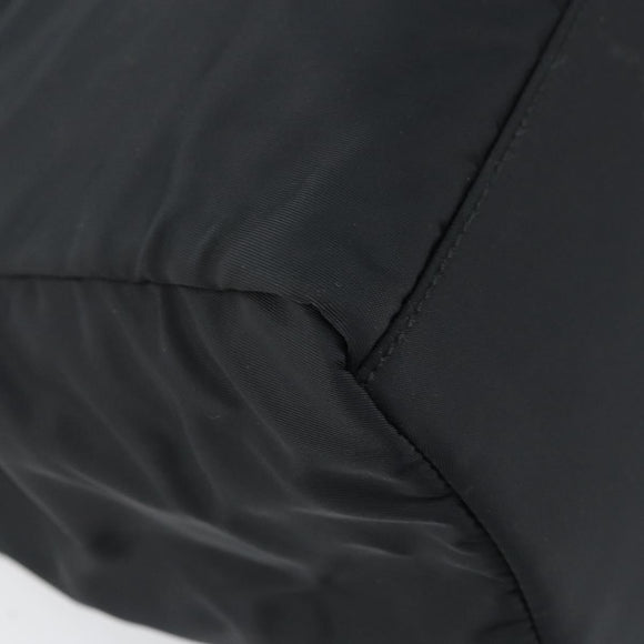 PRADA Hand Bag Nylon Black Silver Auth 151476