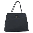 PRADA Hand Bag Nylon Black Silver Auth 151476-13