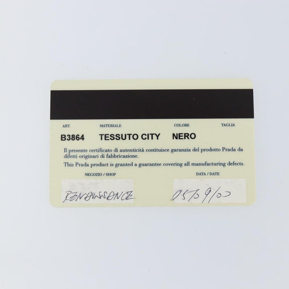 PRADA Hand Bag Nylon Black Silver Auth 151476