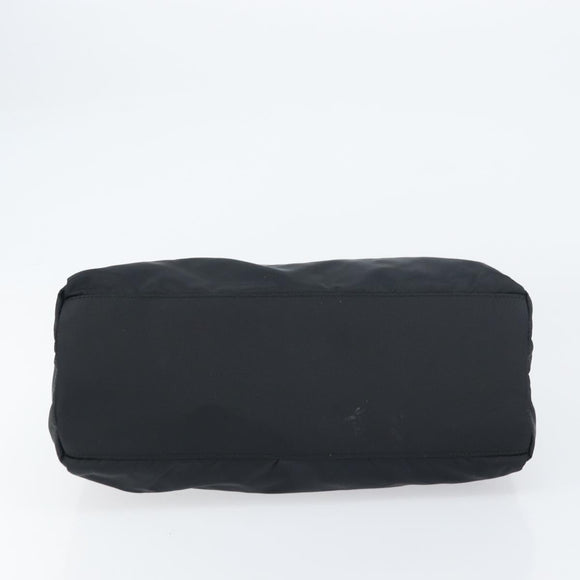 PRADA Hand Bag Nylon Black Silver Auth 151476