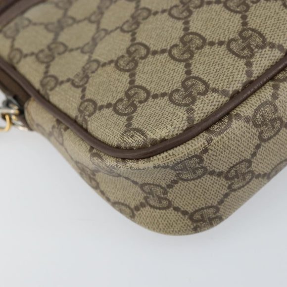 GUCCI GG Supreme Shoulder Bag PVC Beige Gold 97 02 068 Auth 151477