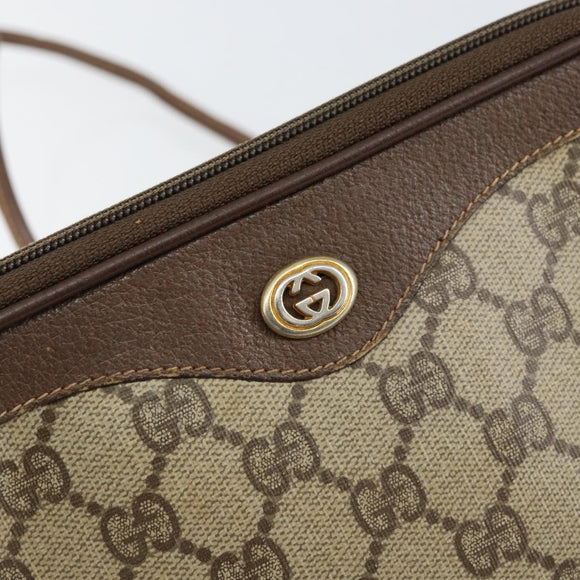 GUCCI GG Supreme Shoulder Bag PVC Beige Gold 97 02 068 Auth 151477