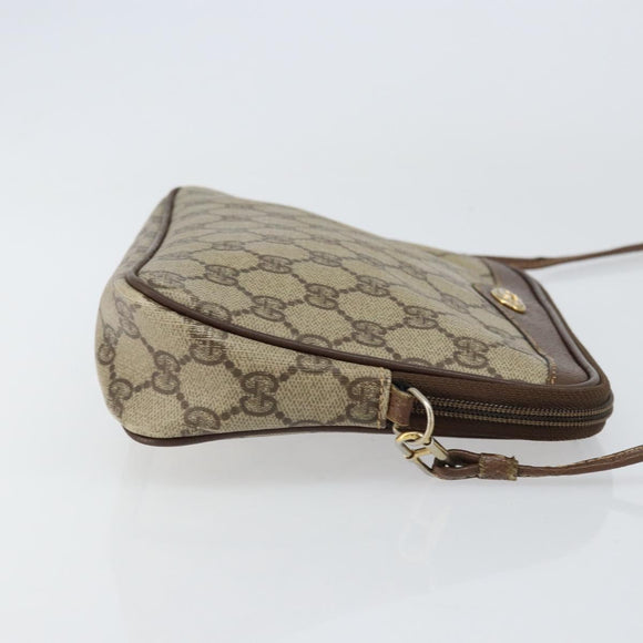 GUCCI GG Supreme Shoulder Bag PVC Beige Gold 97 02 068 Auth 151477