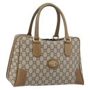 GUCCI GG Plus Supreme Boston Bag PVC Beige Gold Auth 151478-1