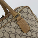 GUCCI GG Plus Supreme Boston Bag PVC Beige Gold Auth 151478-16