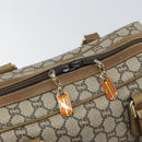 GUCCI GG Plus Supreme Boston Bag PVC Beige Gold Auth 151478-17