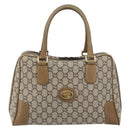 GUCCI GG Plus Supreme Boston Bag PVC Beige Gold Auth 151478-2