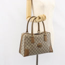 GUCCI GG Plus Supreme Boston Bag PVC Beige Gold Auth 151478-24