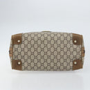 GUCCI GG Plus Supreme Boston Bag PVC Beige Gold Auth 151478-9