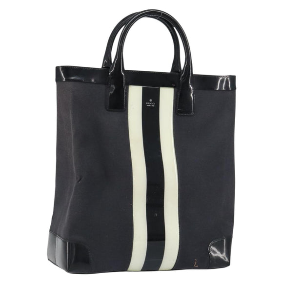 GUCCI Hand Bag Canvas Black Silver 002 1121 1669 Auth 151479