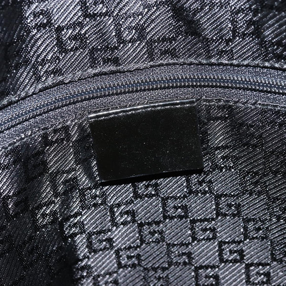 GUCCI Hand Bag Canvas Black Silver 002 1121 1669 Auth 151479