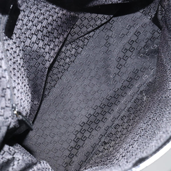 GUCCI Hand Bag Canvas Black Silver 002 1121 1669 Auth 151479