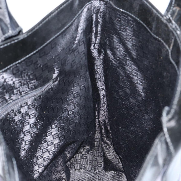 GUCCI Hand Bag Canvas Black Silver 002 1121 1669 Auth 151479