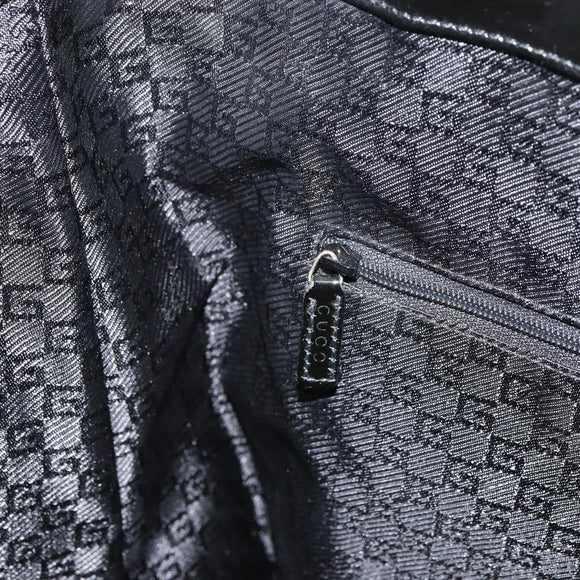 GUCCI Hand Bag Canvas Black Silver 002 1121 1669 Auth 151479