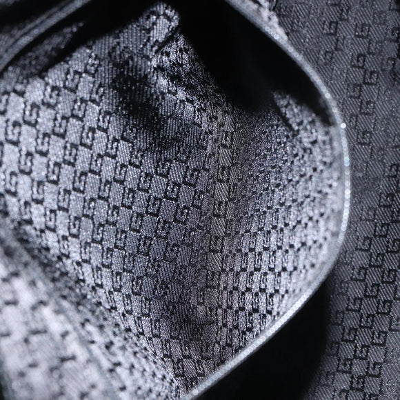 GUCCI Hand Bag Canvas Black Silver 002 1121 1669 Auth 151479