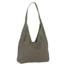 PRADA Shoulder Bag Nylon Khaki Silver Auth 151480-1