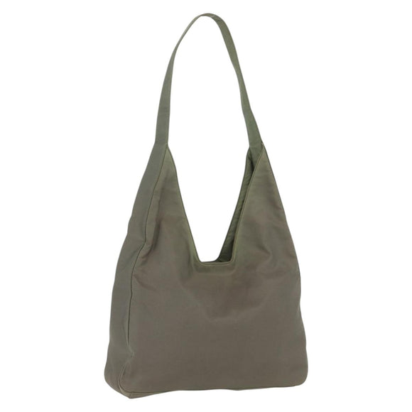 PRADA Shoulder Bag Nylon Khaki Silver Auth 151480