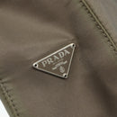 PRADA Shoulder Bag Nylon Khaki Silver Auth 151480-14
