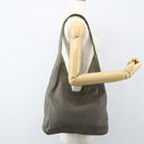 PRADA Shoulder Bag Nylon Khaki Silver Auth 151480-21