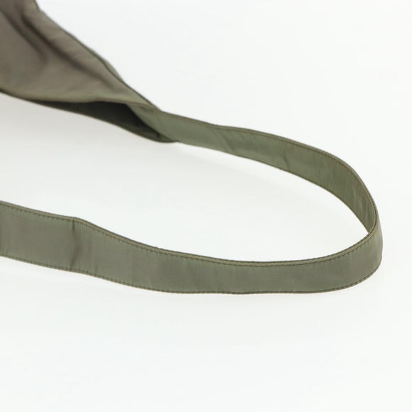 PRADA Shoulder Bag Nylon Khaki Silver Auth 151480