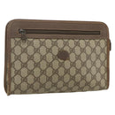 GUCCI GG Supreme Clutch Bag PVC Beige 014 115 6063 Auth 151482-1