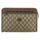 GUCCI GG Supreme Clutch Bag PVC Beige 014 115 6063 Auth 151482-13