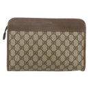 GUCCI GG Supreme Clutch Bag PVC Beige 014 115 6063 Auth 151482-2