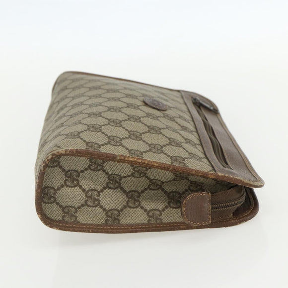 GUCCI GG Supreme Clutch Bag PVC Beige 014 115 6063 Auth 151482