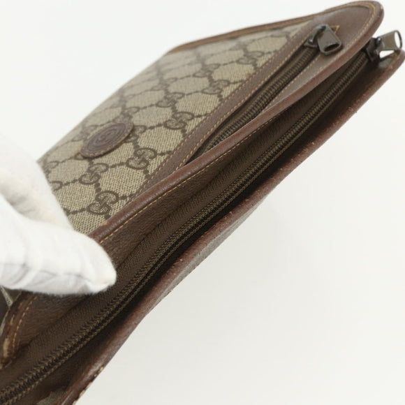 GUCCI GG Supreme Clutch Bag PVC Beige 014 115 6063 Auth 151482