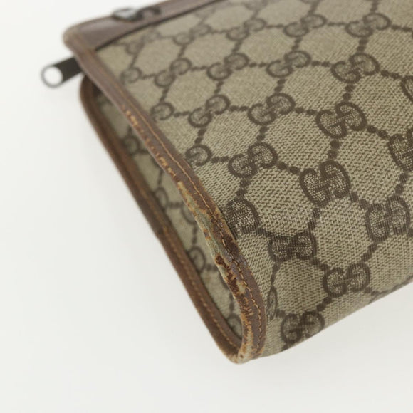 GUCCI GG Supreme Clutch Bag PVC Beige 014 115 6063 Auth 151482