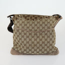 GUCCI GG Canvas Shoulder Bag 3 Set Beige Gold Auth 151485-10