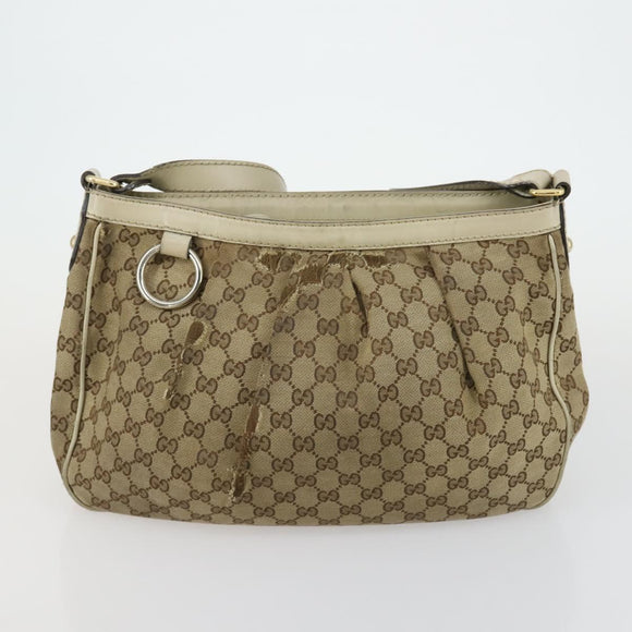 GUCCI GG Canvas Shoulder Bag 3 Set Beige Gold Auth 151485